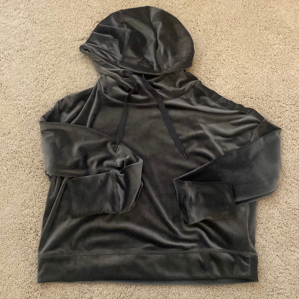Grey Velvet Sweatshirt